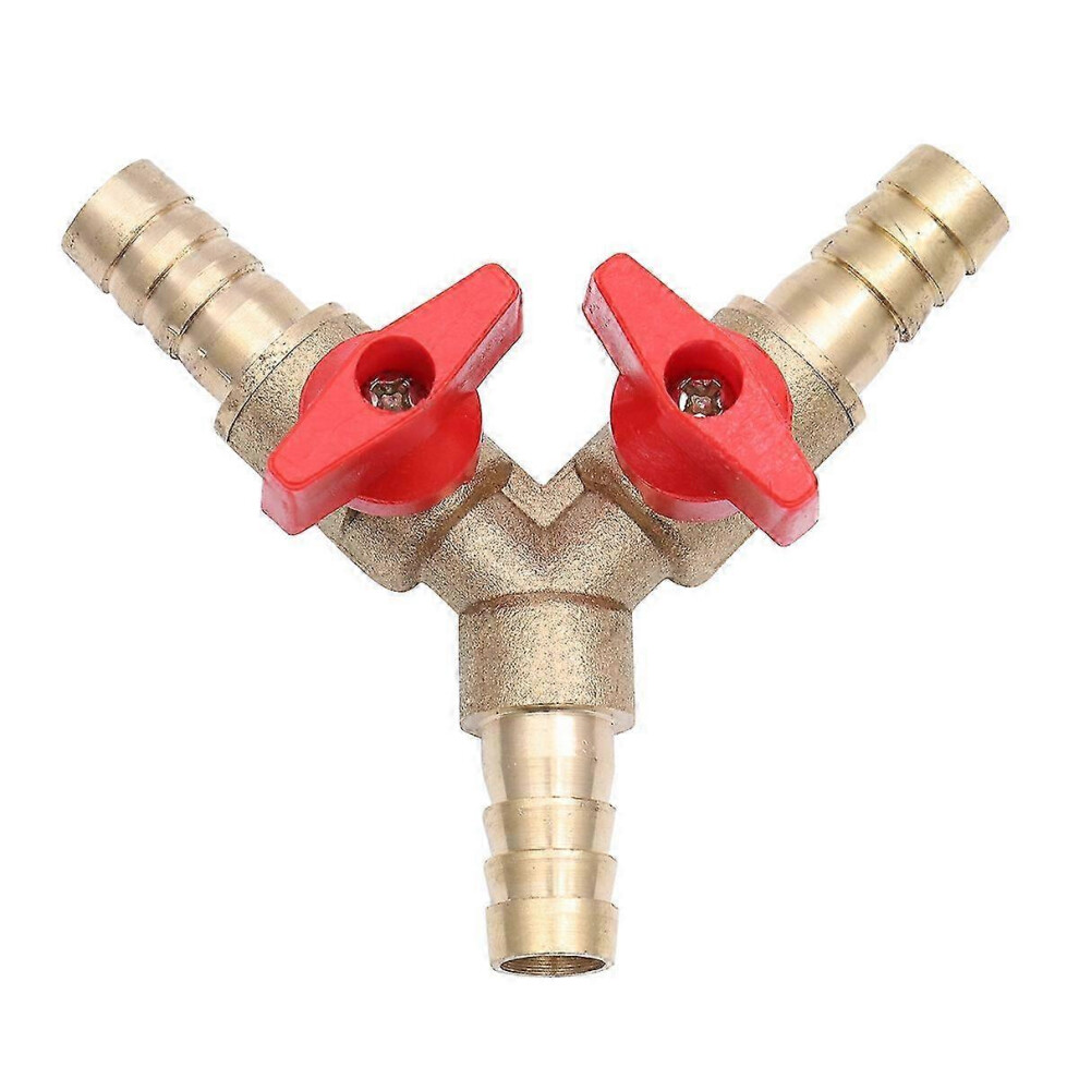 Y-Type 3-Way Gas Ball Valve In Brass, 10Mm Diameter With Compression Fittings, Diverter For Pipeline Installation 6901508609884