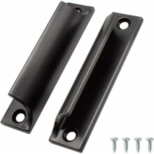 Aluminium Alloy Door Handle in Black, Rustproof and Antibacterial, Weatherproof Pull for Sliding Cabinet Doors