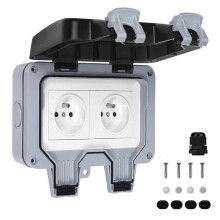 Presa Esterna Impermeabile IP66 con Fori per Lucchetto e Sicurezza Doppia per Giardino e Esterno