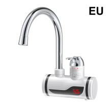 Digital Display Electric Faucet, Instant Hot Water IPX4 Safe for Bathroom, 360 Rotating Stainless Steel Spout