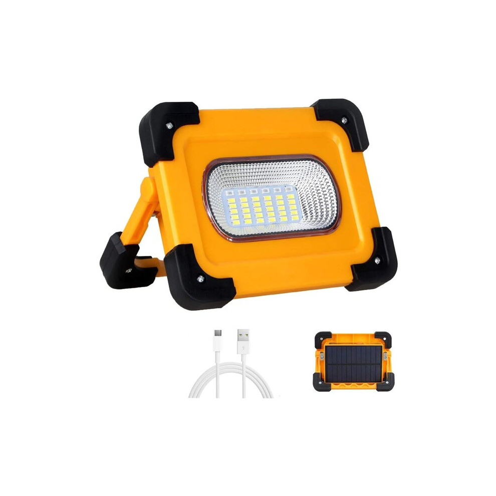 Rechargeable Led Work Light With 9000Mah Power Bank, 4 Lighting Modes Solar Charging, 60W Portable Floodlight For Job Site And Emergency 6901508528567
