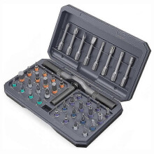 6.2 Labour-Saving Ratchet Screwdriver Set 42-Piece with Magnetic Handle S2 Steel Bits for Tool Kits