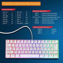 Wired USB Mechanical Gaming Keyboard, 61 Key Compact Design with Customisable RGB Lighting for PC Gaming and Office Use