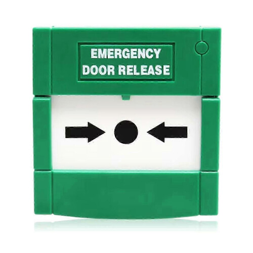 Fire Alarm Reset Switch for Access Control Systems, Green Plastic Break Glass Type with Normally Open or Closed State