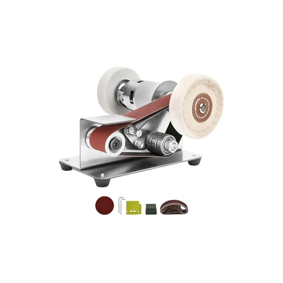 Belt Sander With Fixed 15-Degree Angle, 7 Adjustable Speeds For Metal And Jewelry Making, Silver Metal Sharpener 6901508552821