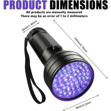 UV LED Taschenlampe 395nm für Hygienekontrolle und Urin Flecken mit Aluminiumgehäuse