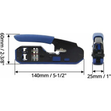 3-in-1 Network Tool for Data Cables, RJ11 RJ45 Crimper Compatible with Modular Plugs, Includes Replaceable Blades