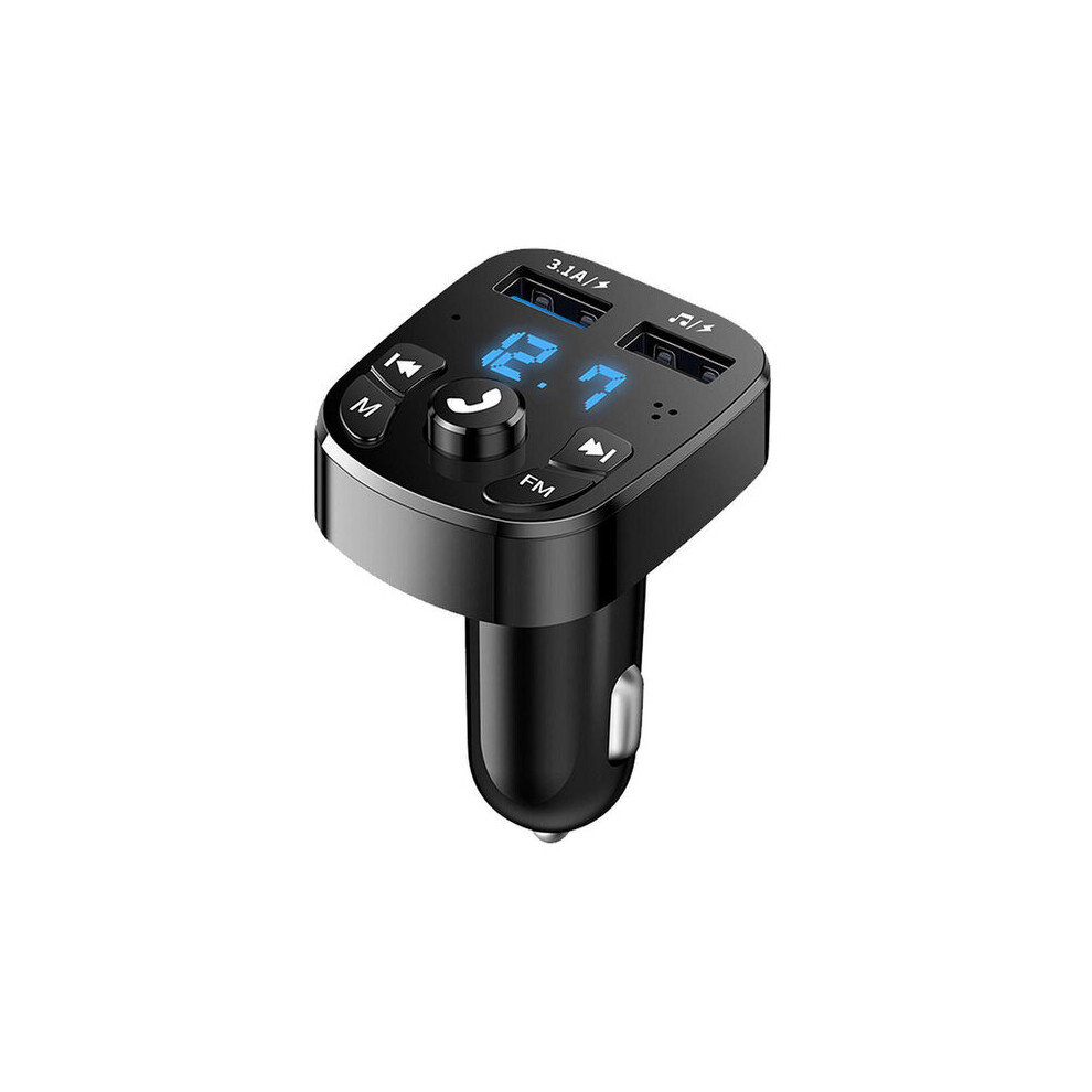Car Bluetooth Fm Transmitter Compatible With 12V 24V Vehicles With Dual Usb Charging Ports, Bluetooth 5.0 Audio Playback And Hands-Free Calling 6901508551527