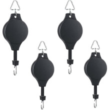 Crochet réglable pour Plante 4 pièces - Sangle Nylon 15 kg avec Mousqueton Acier Inoxydable pour Pots Suspendus