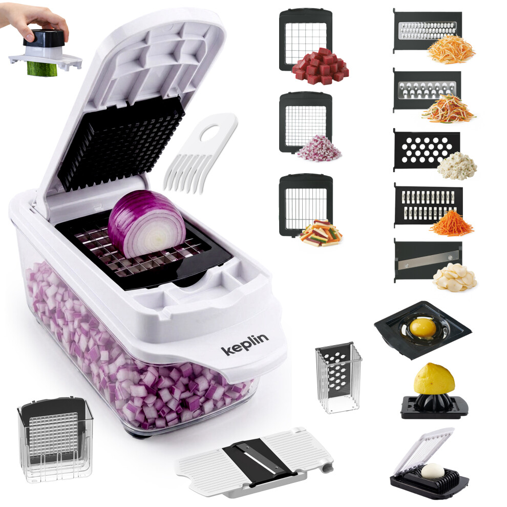 B&Q - 11-In-1 Vegetable Chopper With Container Multi-Functional SlicerDicer & GraterBpa FreeDishwasher SafeNon-Slip - Image 2