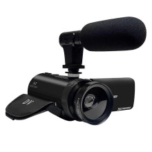 Cámara de Video Full HD 1080P con Micrófono Externo, Zoom Óptico 10x, 16MP, Diseño Portátil, para Grabación con Audio Claro