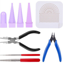 Wire Wrapping Set Wire Bending Jig Coil Jig Tool Quilling Tool Crimper Jaw Pliers for Jump Rings Making Beading Jewelry