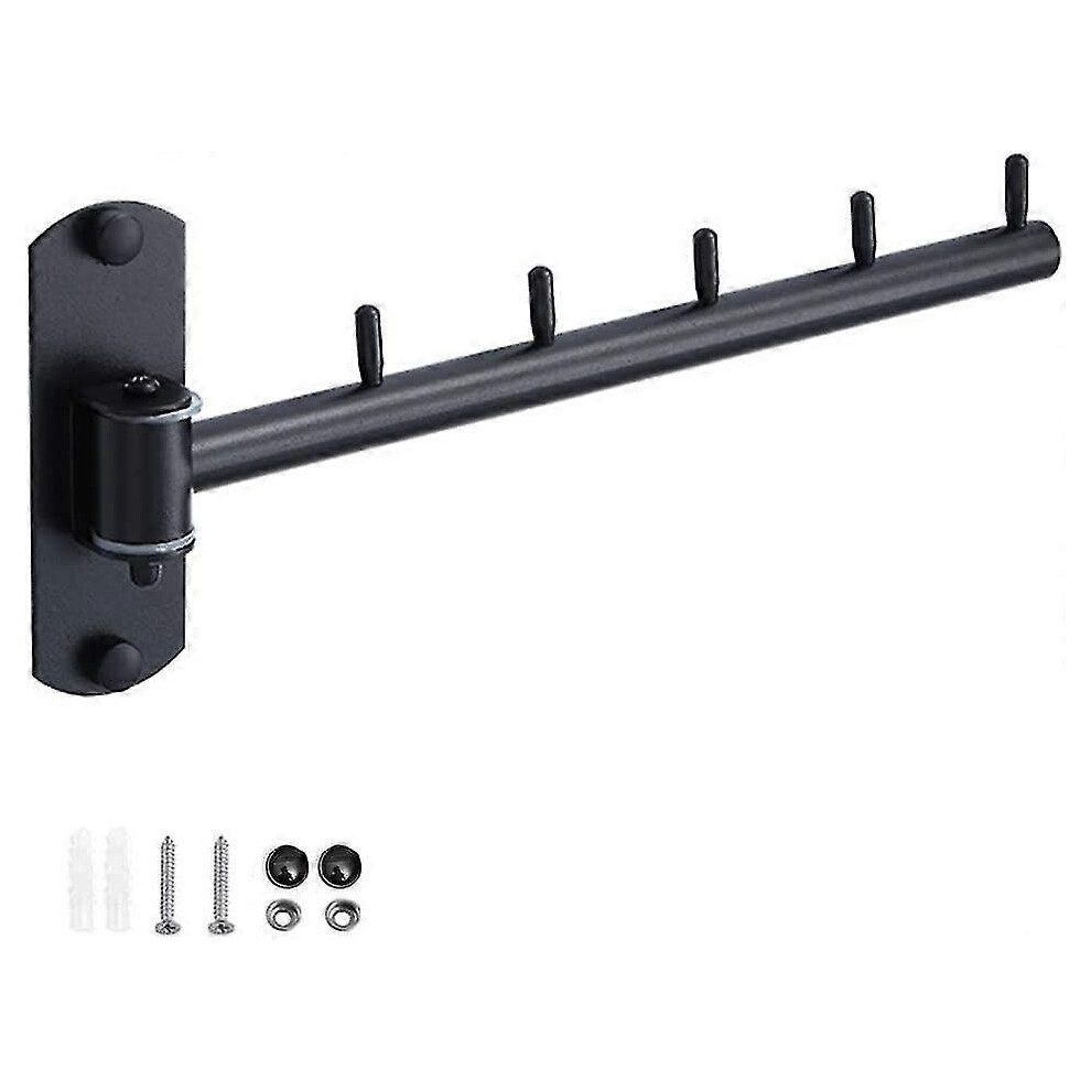 304 Stainless Steel Wall Mounted Hanger, Rustproof Rotating 5 Hook Folding Design For Space Saving In Closet Or Hallway 6901508592476