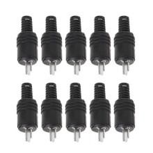 Vervangende 2-pins DIN-audiostekker, gemaakt van ABS-metaal, soldeerbare connector voor reparatie van hifi-luidsprekers, 10 stuks