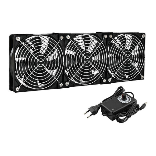 3 Pack 120mm PC Fan with Speed Controller, 26dBA Silent, for Server Cabinet DIY Ventilation 2
