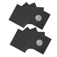 Vinylhoezen voor 7-inch platen, 10 stuks, zwarte beschermhoezen gemaakt van duurzaam PO- en kraftpapier.