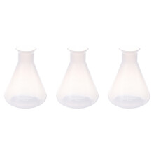 3X 500Ml Clear Plastic Laboratory Chemical Conical Flask Storage Bottle