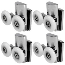 Jogo de Rolo de Porta de Box Ajustável 4 Peças 23mm com Rodas Nylon e Parafusos Inox