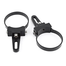 Staffa di montaggio in lega di alluminio compatibile con barre luminose a LED, coppia nera per fissaggio tubolare, installazione senza attrezzi.