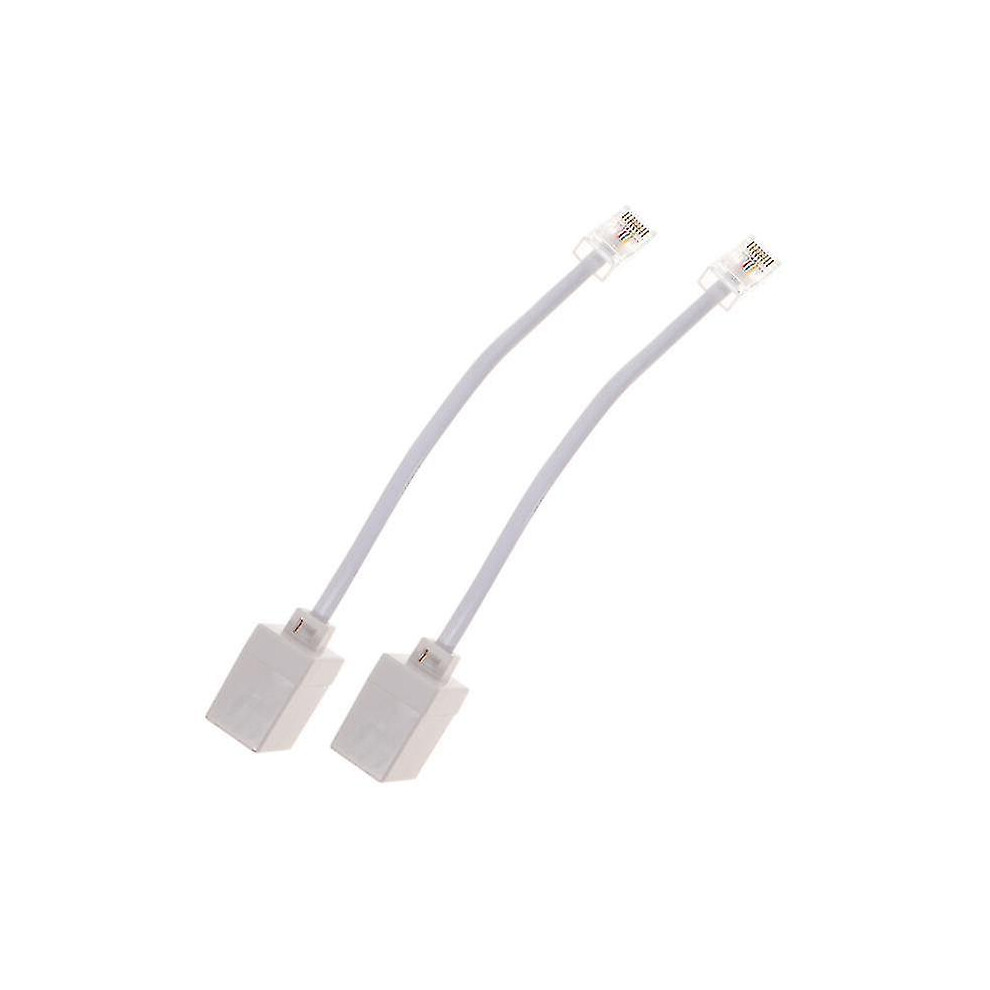 Rj11 To Rj45 Adapter, Compatible With, 6P4c To 8P8c Abs Copper Connector For Analogue Devices 6901508445994