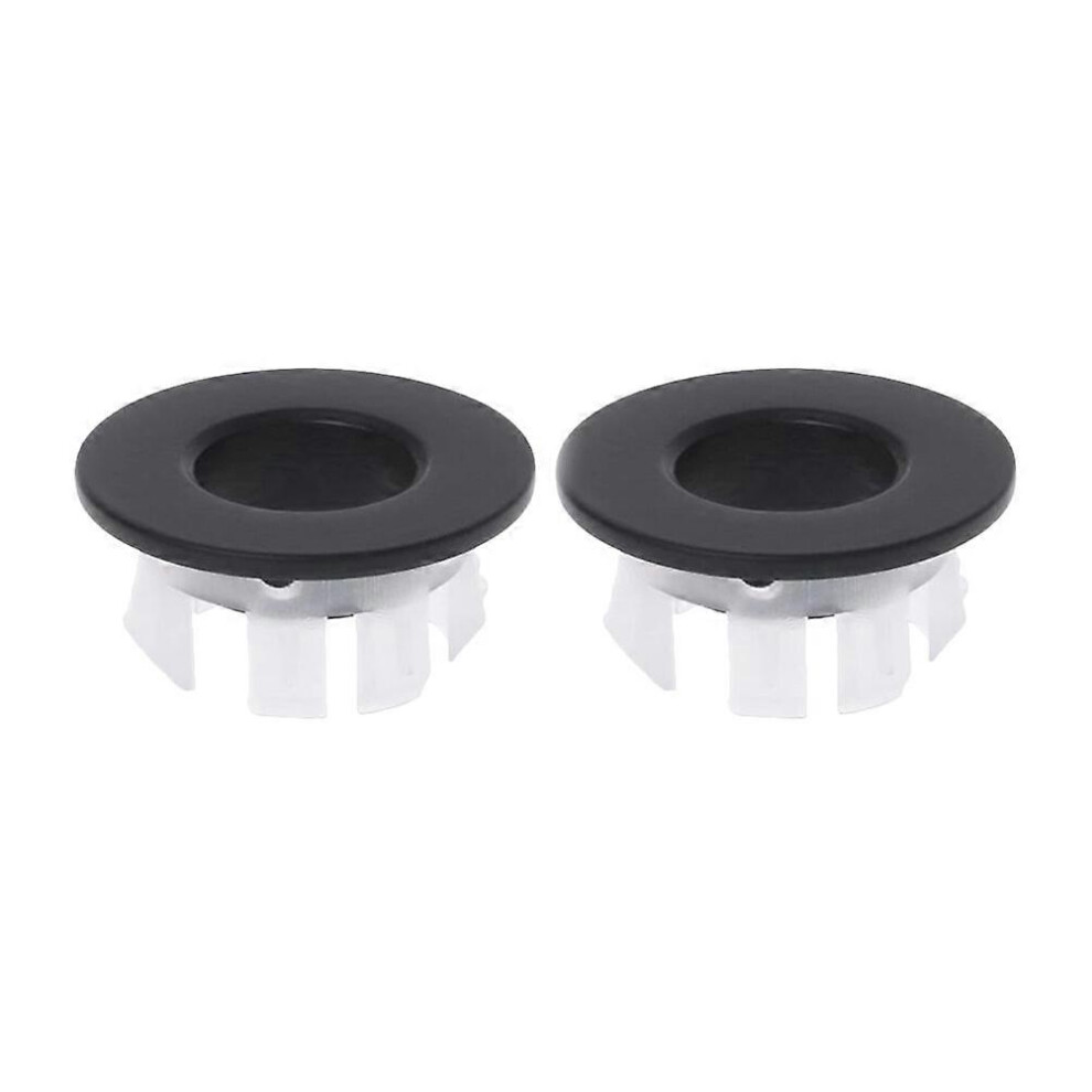 Black Basin Overflow Ring Set Of 2, Abs Brass Construction For 22Mm-24Mm Round Holes, Corrosion Resistant Sink Cover 6901508602342