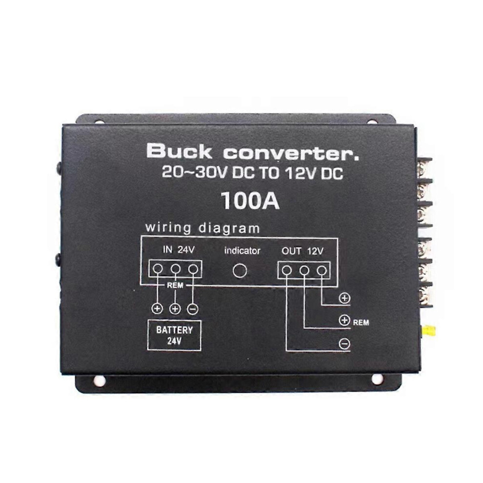 100A 24V To 12V Converter Compatible With Car Van Truck - Vehicle Power Supply With Temperature Control 1200W 6901508605107