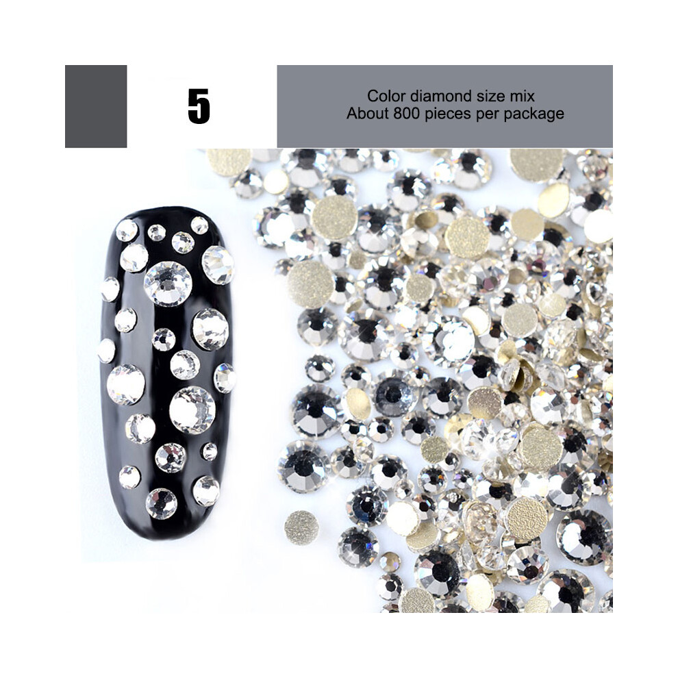 Reach-Tools White ( Diamond) 800Pcs Ab Rhinestones For 3D Nail Art