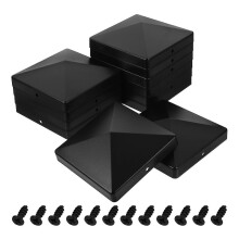 Tapa para postes de valla, 12 uds, plástico negro duradero con tornillos, protección contra óxido para jardín