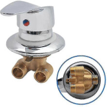 Misturador de Chuveiro Latão Cromado com Válvula Anti-Retorno para Controle de Temperatura Estável, Conexão G1/2