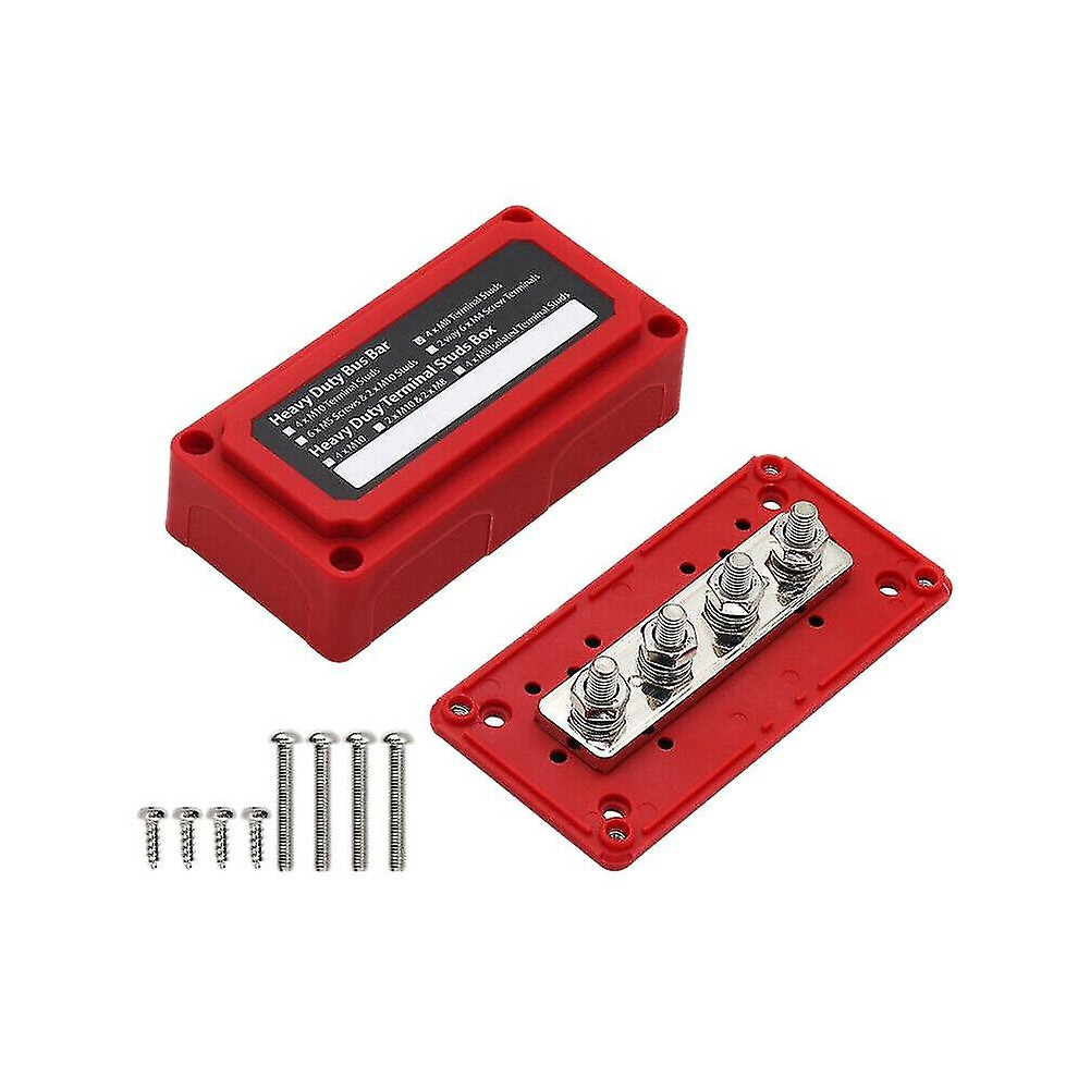 Negative Bus Bar 4 Port, 300A M8 Stud Terminal Box For Dc 48V Electrical Systems In Vehicles And Boats 6901508445598