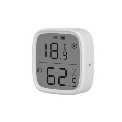 Sensor de Temperatura e Humidade Zigbee para Casa Inteligente, Compatível com Alexa e Google Home, Branco