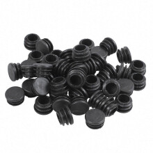 Round Pipe Plugs for Furniture Legs, 22mm Diameter Black Plastic Caps, Set of 50, Anti-Scratch Noise Reduction Floor Guards