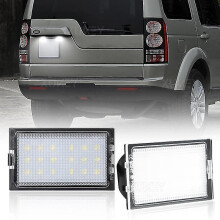 Witte xenon LED-kentekenplaatverlichting, compatibel met Land Rover Discovery 3 en 4. Helderder dan halogeenverlichting. Geen foutmelding.