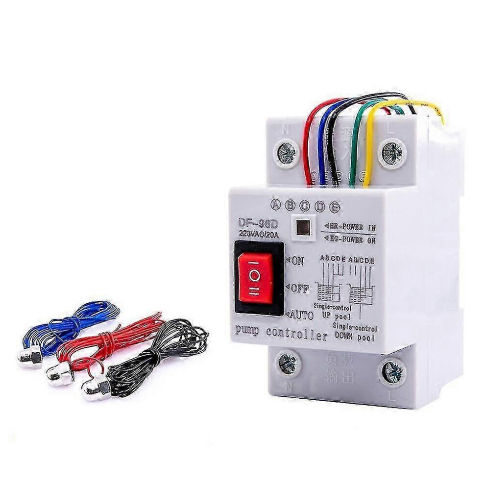 Automatic Water Level Controller Switch 20A 220V, Df-96Dk For Water Tank Liquid Detection, Pump Control, White 6901508607743