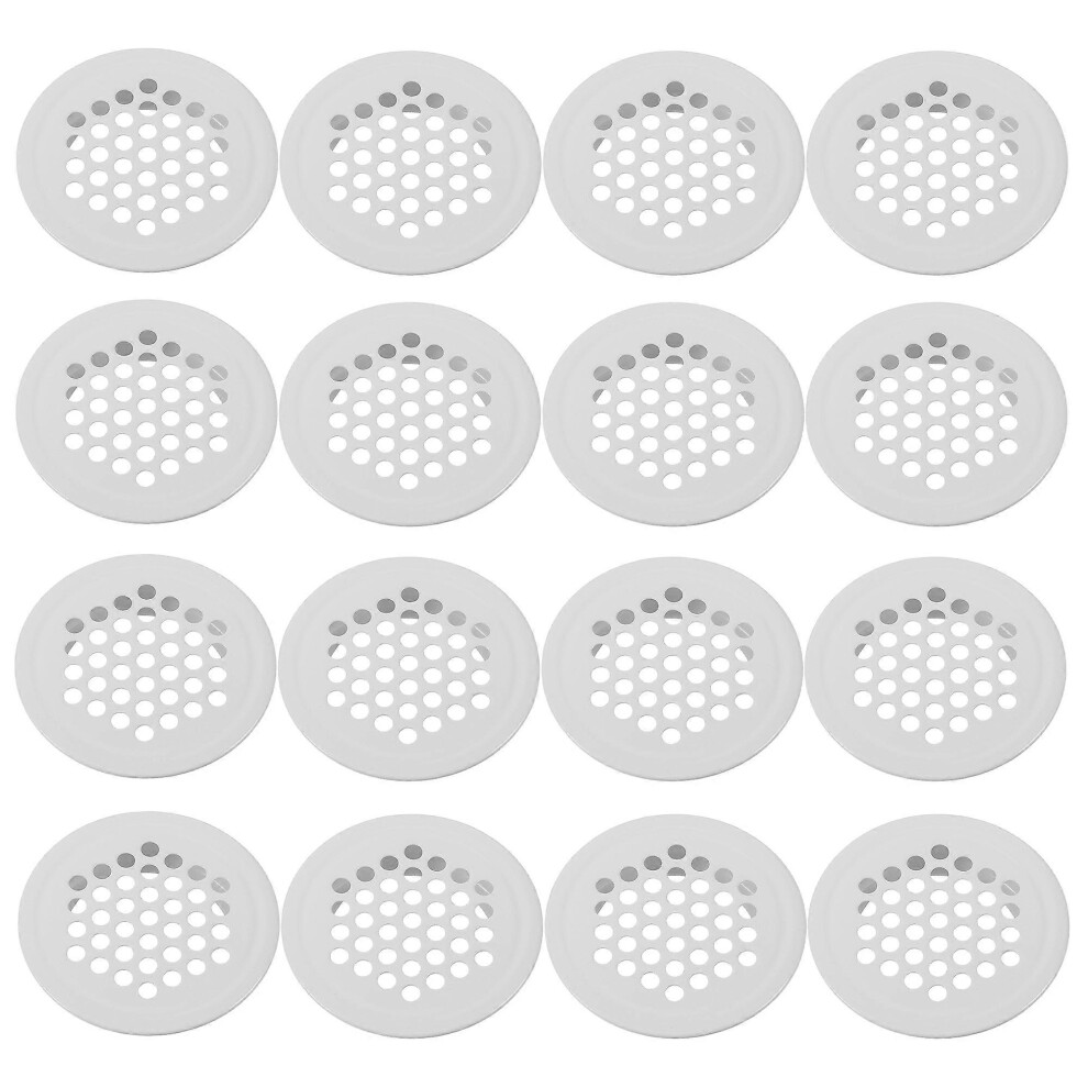 Durable Stainless Steel Air Vent Grilles 20 Pack, White Rustproof Ventilation Covers For Wardrobes Cabinets Shoe Shelves 6901508609112