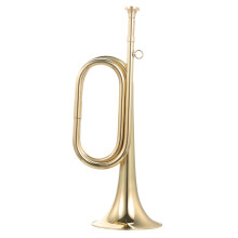 Copper Bugle Trumpet with Clear Melodious Tone, Classic Military Style Horn for Beginners and Band