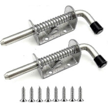 304 Stainless Steel Spring Latch, 128mm Rustproof Door Bolt for Secure Locking, 2-Pack with Fitting Screws