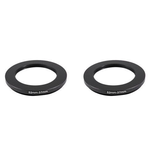 2 Pcs 52mm-37mm 52mm to 37mm Black Step Down Ring Adapter for Camera 1