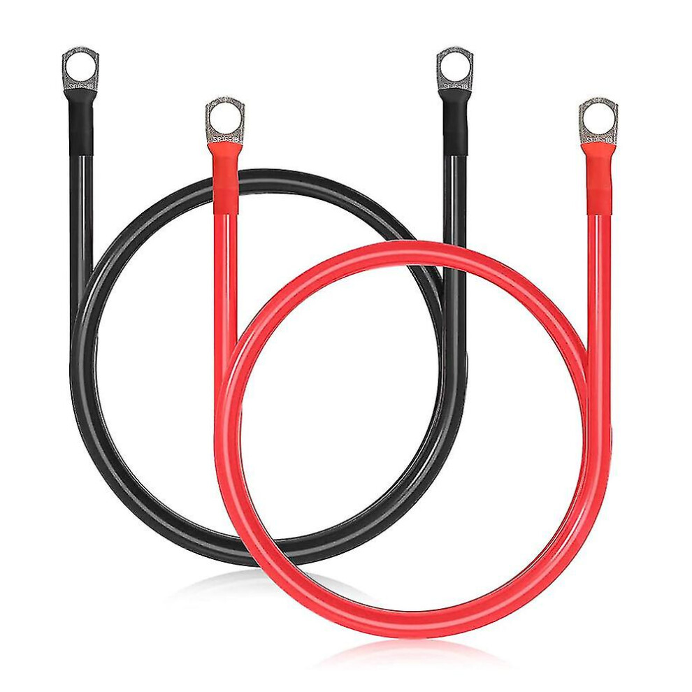 6 Awg Battery Cable Kit 2 Pieces 20 Inch, Ul Certified Tinned Copper With 3/8 Ring Terminals For Marine Automotive Solar Applications 6901508455368