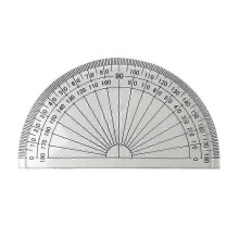Clear Plastic Protractor 10cm with Black Markings for Technical Drawing and Maths Learning, 180 Degree Angle Measurement Tool, 20-Piece Set