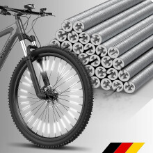Set van 36 reflectoren voor fietsspaken met 360-graden reflecterende strips en snelsluitingen voor extra veiligheid 's nachts.