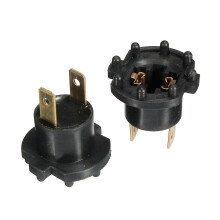 Black Plastic Headlight Socket Pair Compatible with Mazda 3 5 323, Car Lamp Connector Plug (2-Pack)