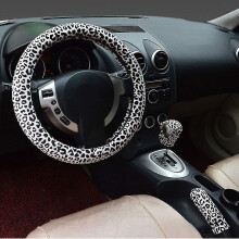 Microfibre Leather Steering Wheel Cover Compatible with 37-38cm Diameter Wheels, Quick-Fit Design for Temperature Regulation