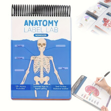 (1pc) Arbeitsbuch zur Anatomiebeschriftung: 100 Seiten vollfarbiger Anatomiestudienführer mit beschrifteten Diagrammen und Fallstudien –