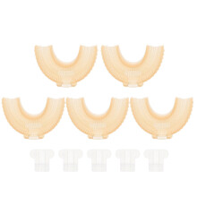 Kids UShaped Electric Toothbrush Replacement Heads 5 Pack with Gentle Silicone Bristles