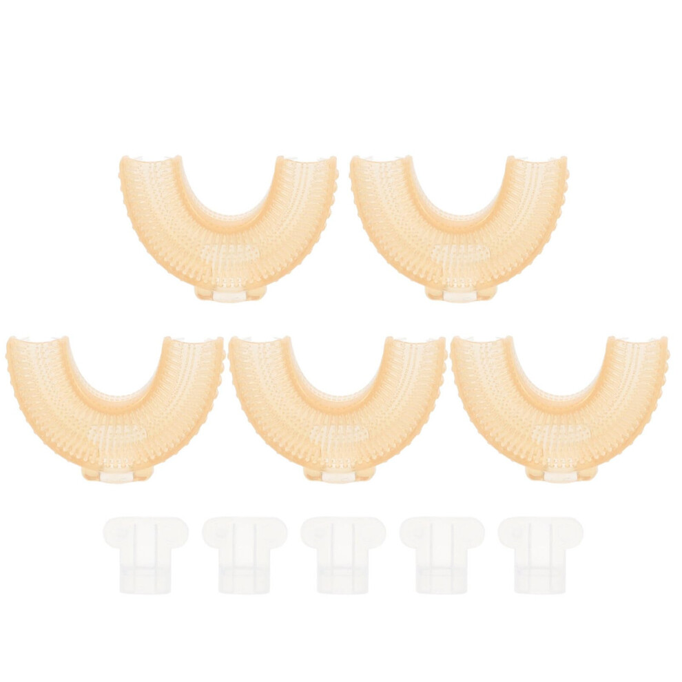 Kids UShaped Electric Toothbrush Replacement Heads 5 Pack with Gentle Silicone Bristles