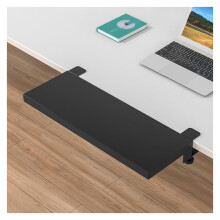 Clamp On Keyboard Tray, Ergonomic Metal Desk Extender with CClamp Mount for Typing and Mouse, Black