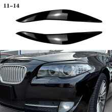 Cornice per fari compatibile con BMW Serie 5, in ABS nero lucido, sostituzione diretta senza necessità di tagli.
