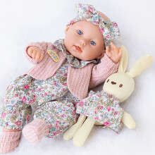 (Q12-186C Pink) 12-Zoll-Puppenspielzeug Spielzeugkaninchen, Weihnachts- und Erntedankgeschenk, weicher Hase in Kleidung, modische Puppe weich und
