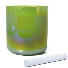 Colored Crystal Singing Bowl 8 Inch C Note Quartz Chakra for Meditation with Mallet and ORing